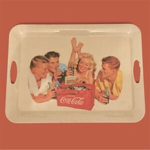 2001 Sakura EVOLUTION Melamine COCA COLA serving TRAY Beach Party 14.5"x19.5"
